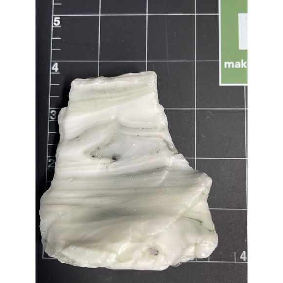 Milk Glass Black Custard Swirl Art Glass Cullet Glowing Uranium Slag #5GX98 - Picture 7 of 7